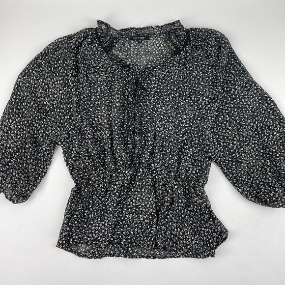 Papermoon Tops - Papermoon Blouse Womens Medium Black Floral See Through